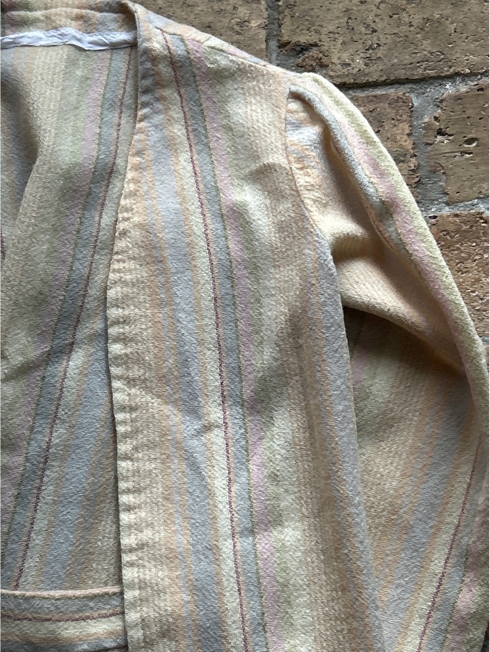 Vintage Women's Two-Piece Suit Set with Pastel Stripes
